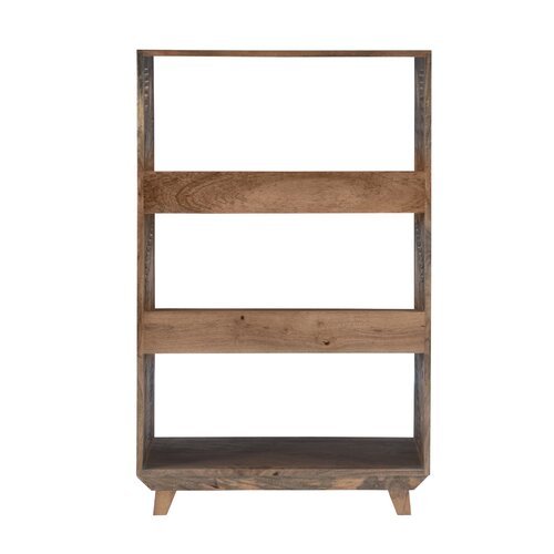Hand Carved Solid Wood Bookcase - 5 Shelf Standard Book Shelf for Home & Office | Wooden Bookshelf Furniture for Living Room, Bedroom, Study & Library Storage