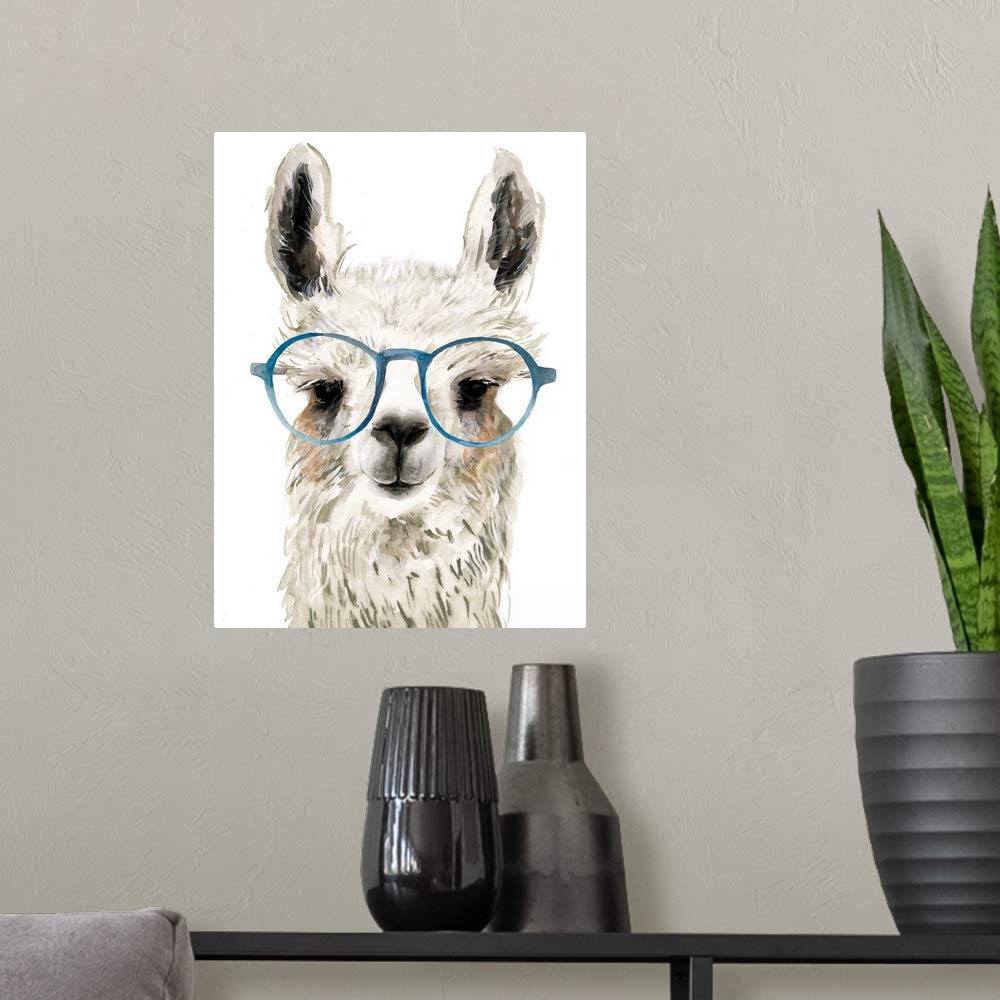 CANVAS ON DEMAND Hip Llama II Wall Decal - Custom Kids Artwork Wall Sticker for Nursery, Playroom & Bedroom Decor