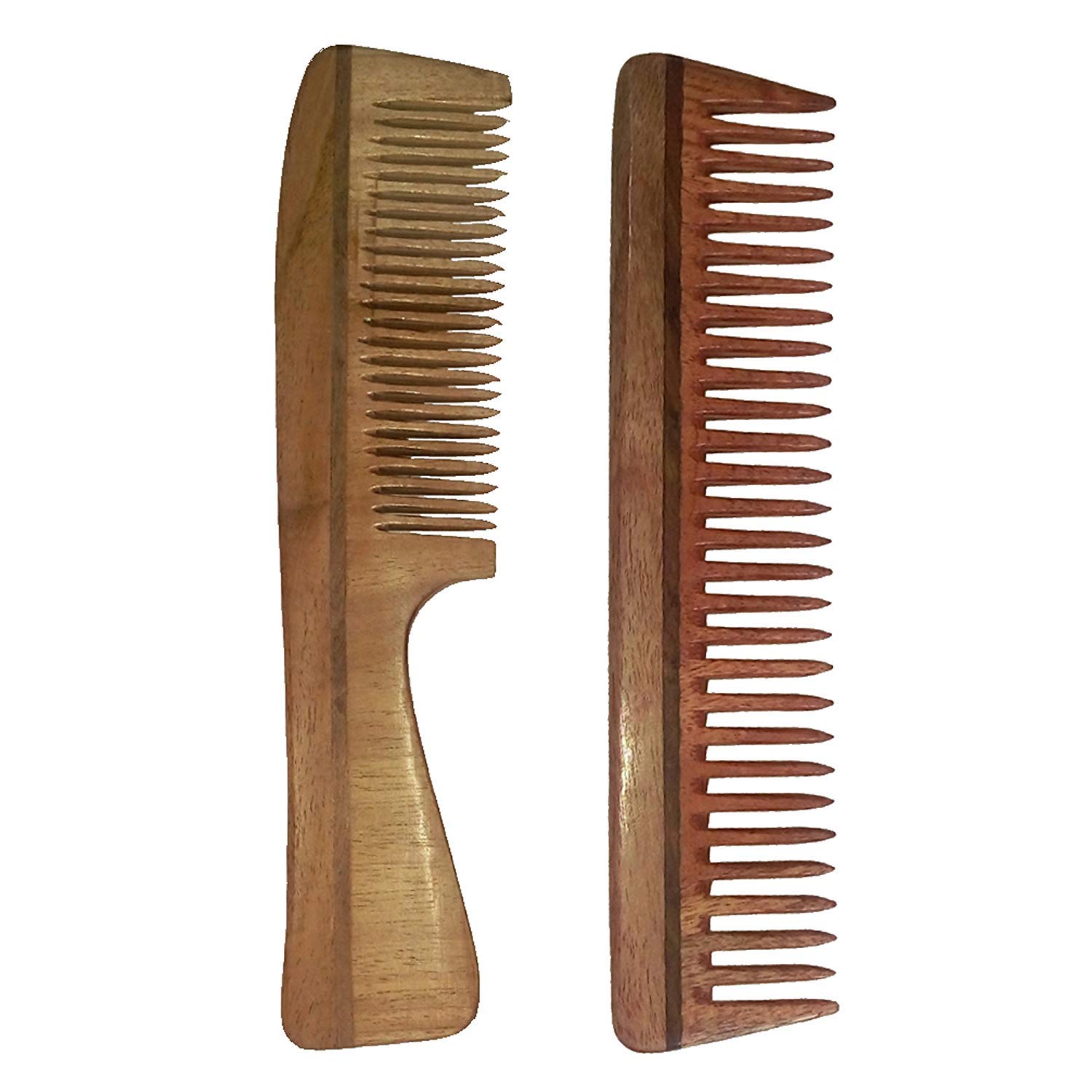 Premium Neem Wood Handmade Comb Set by Maven & Bloom – Natural Hair Care for Smooth & Tangle-Free Hair | Perfect for Daily Styling, Travel & Ayurvedic Hair Care Routines