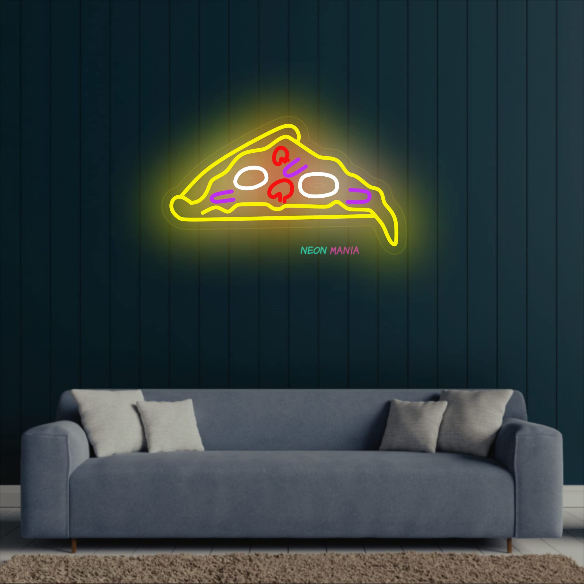 Pizza Neon Sign with Fasteners & Wi-Fi Phone Control - 30