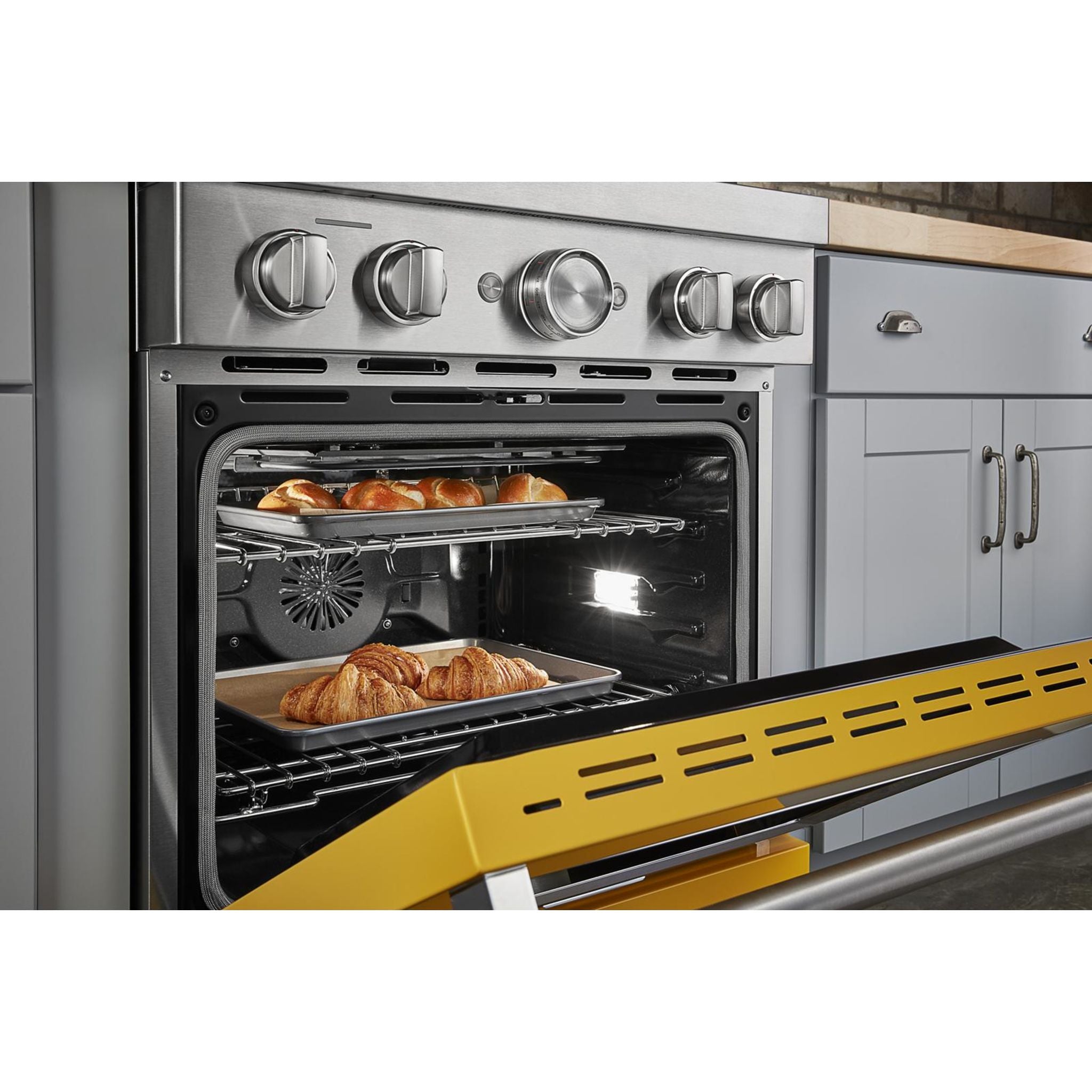 KitchenAid KFDC500JYP 30-inch Dual Fuel Range with Convection Oven - Yellow Pepper Color - Perfect for Home Cooking, Baking & Professional Style Kitchens