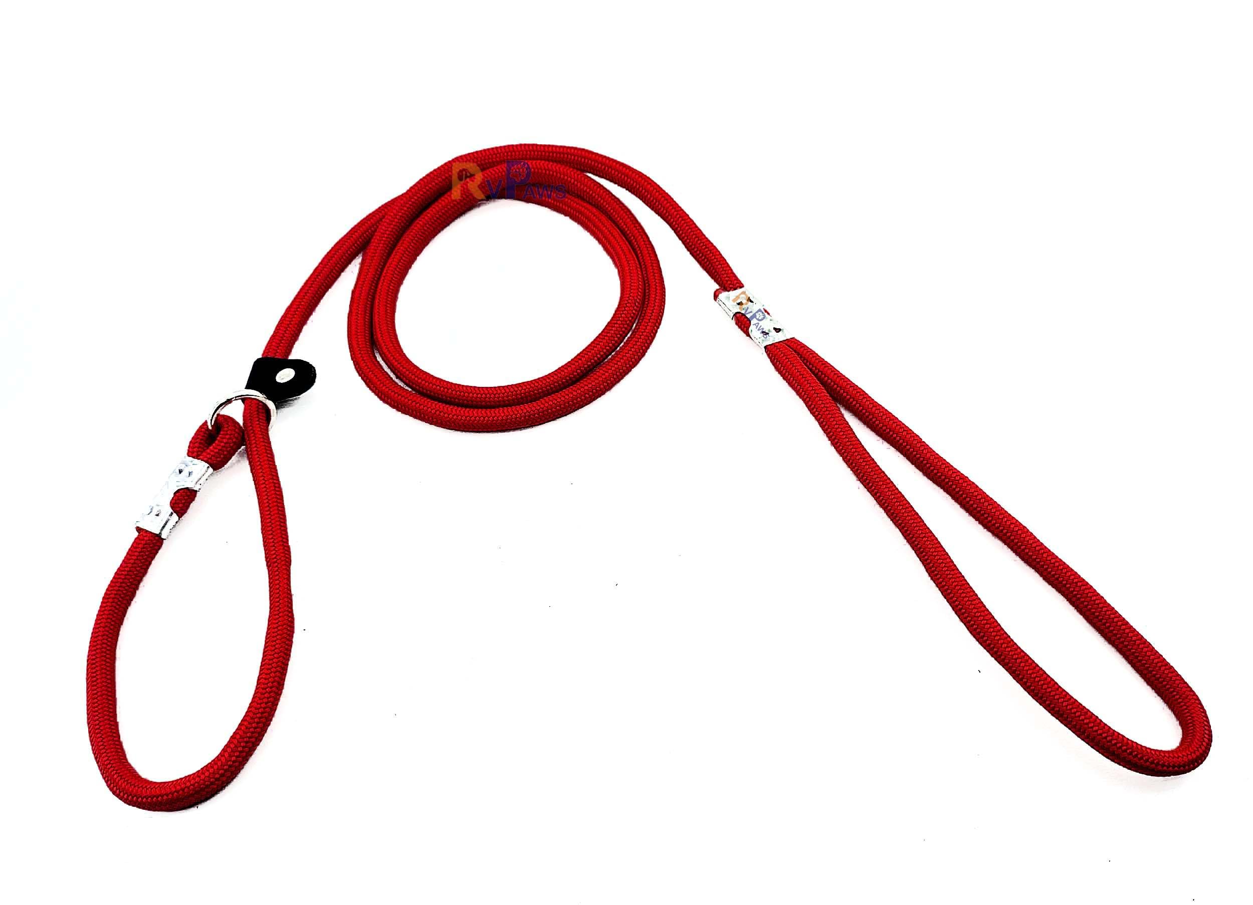 RvPaws Adjustable Dog Training Leash - 5ft Strong Nylon Slip Lead with Leather Handle for Obedience & Show - Durable Multi-Color Pet Leash (Pack of 1) - Perfect for Walking, Training & Outdoor Adventures