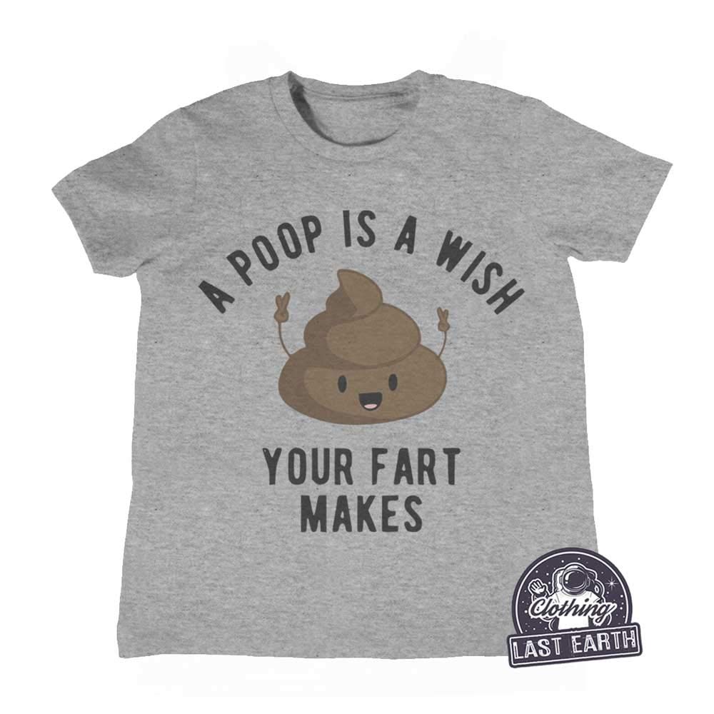 Funny Poop Emoji T-Shirt - A Poop is a Wish Your Fart Makes | Hilarious Dirty Joke Tee for Men, Women & Kids | Perfect for Parties, Gag Gifts & Casual Wear
