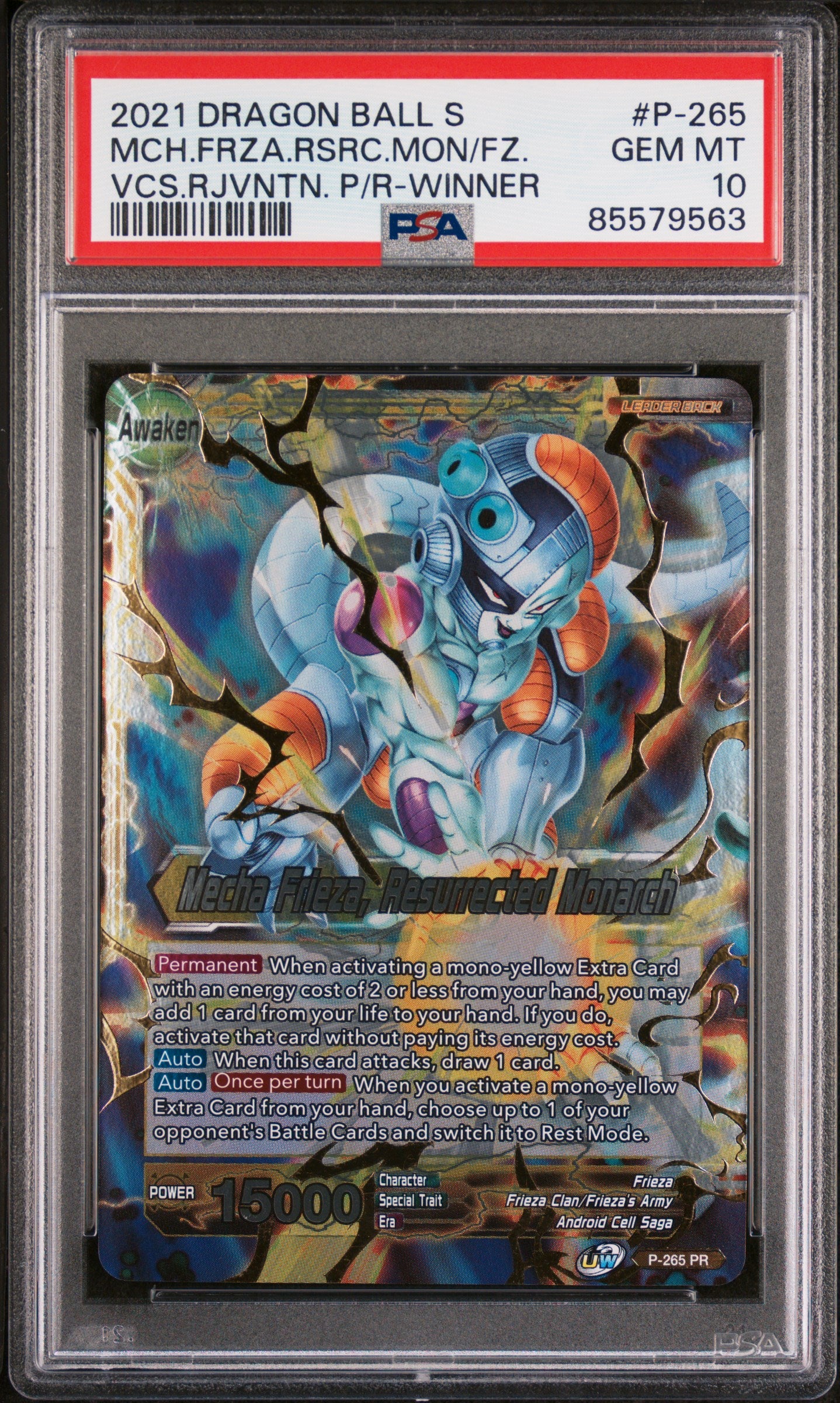 2021 Dragon Ball Super Unison Warrior MCH Frieza RSC MNRCH #P 265 PSA 10 Graded Card - Perfect for Collectors, Display & Anime Fans