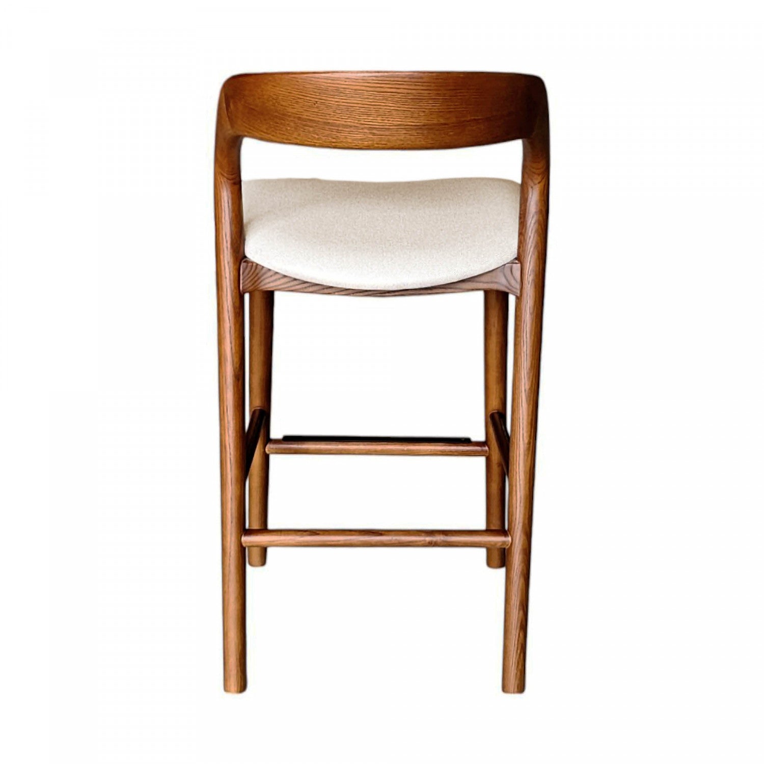 Brivonne Modern Counter Stool with Walnut Frame - Adjustable Height Bar Stool for Kitchen Island, Breakfast Nook & Home Decor