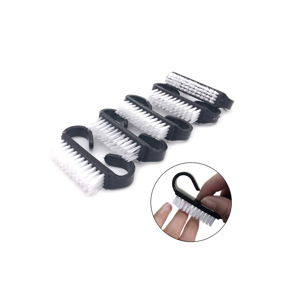 10 Pcs Black Nail Art Brushes - Professional Acrylic Cleaning & Dust Removal Tools for Manicure Pedicure - DIY Nail Care Kit for Salon & Home Use