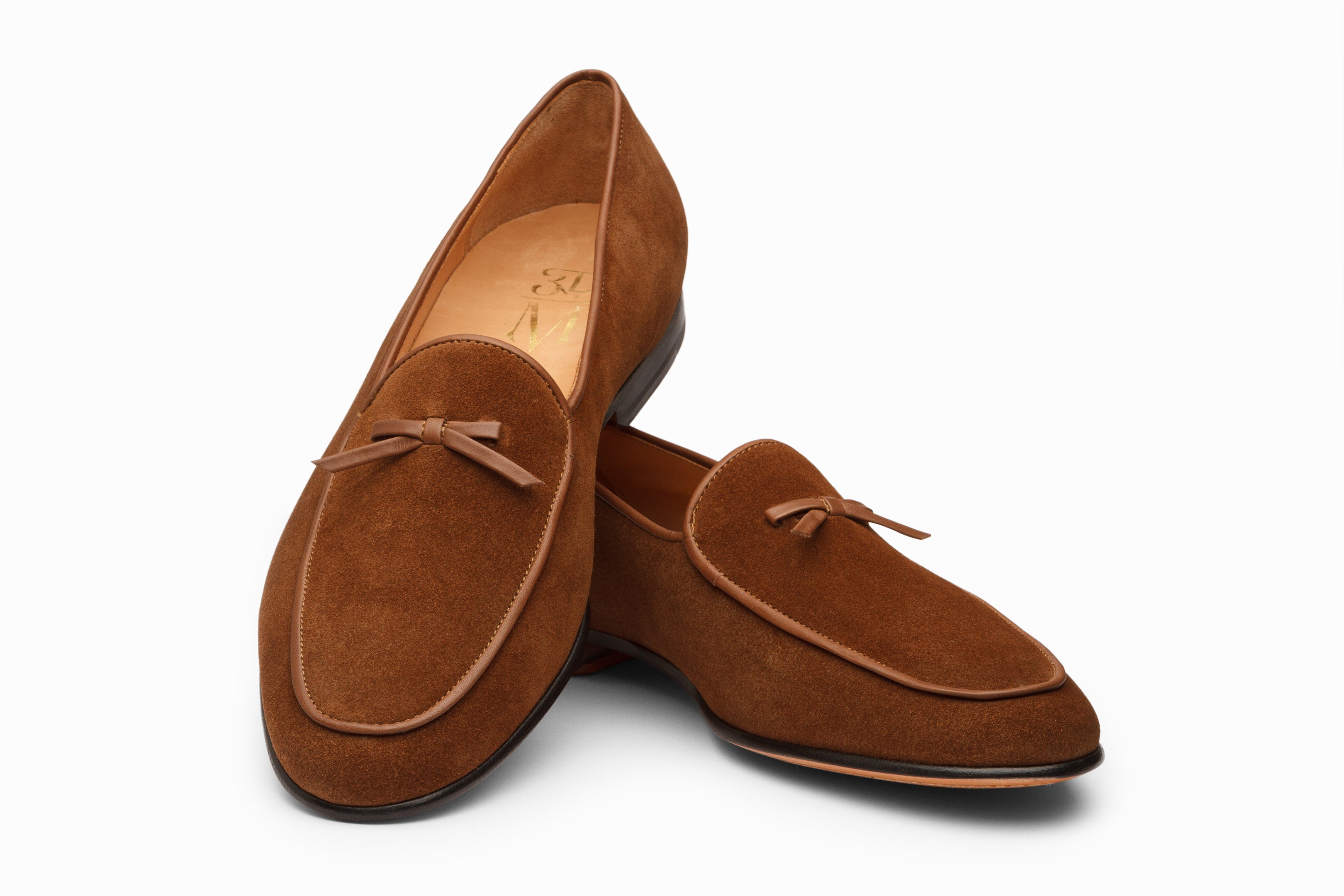 Premium Belgian Loafers in Cognac Suede Leather - Comfortable & Stylish Men's Slip-On Shoes for Business Casual & Office Wear