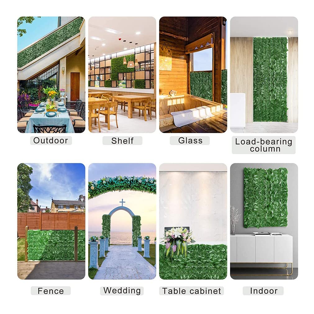 Artificial Ivy Privacy Fence Screen - Realistic Fake Hedges Panels & Greenery Wall for Outdoor Garden, Backyard, Balcony - UV Resistant Durable Plant Wall Panels for Home Decor, Wedding Backdrop, and Patio Privacy Screen