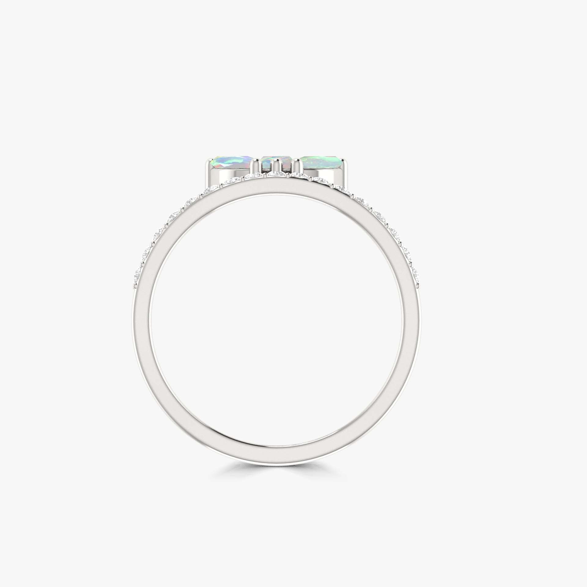 Exquisite 3 Marquise White Natural Fire Opal Ring for Women | Genuine Opal Jewelry | Elegant Wedding, Engagement & Evening Wear Accessory
