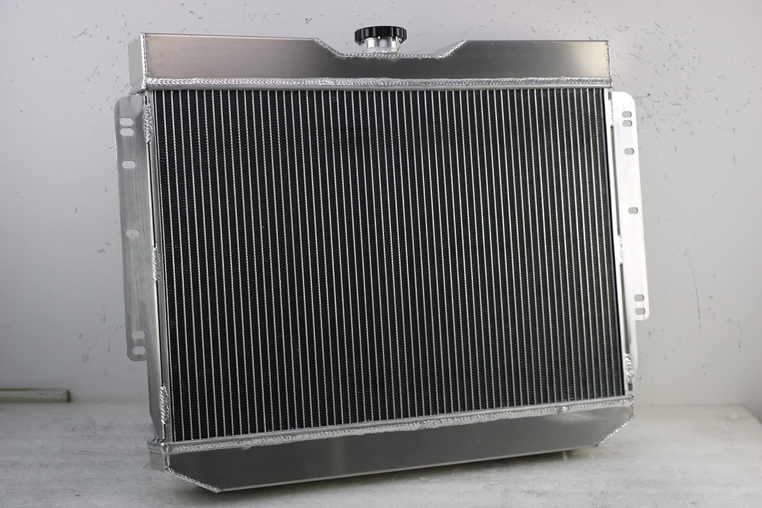 CU281 4-Row Aluminum Radiator for 1959-1965 Chevy Bel Air/Impala/El Camino/Biscayne V8 - High Performance Cooling System with Shroud & Fan Relay Kit - Perfect for Classic Car Restoration & Hot Rod Upgrades