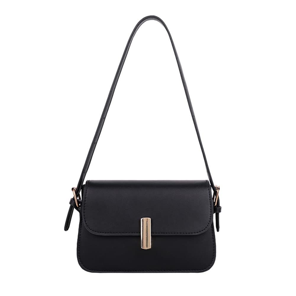 Vintage Women's PU Leather Shoulder Bag - Solid Color Underarm Purse, Mini Handbag with Flap, Casual Tote for Everyday Use | Perfect for Work, Shopping & Travel Accessories
