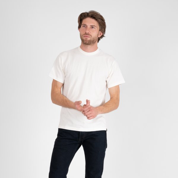Iron Heart IHT 1610L White 6.5oz Loopwheel Crew Neck T-Shirt - Premium Long Fit Cotton Tee for Men | Casual Wear, Street Style, Everyday Comfort