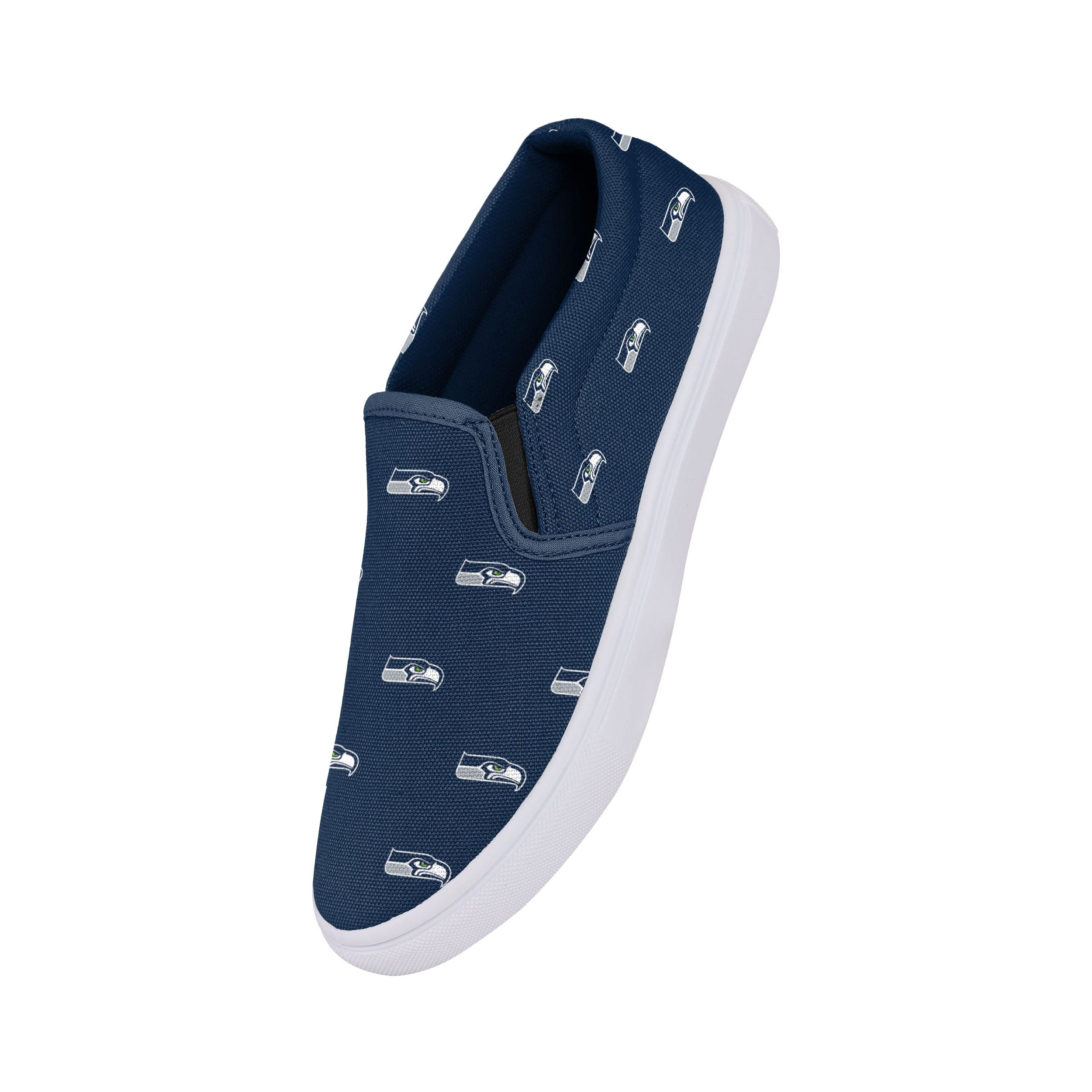 FOCO Women's NFL Team Slip-On Canvas Shoes - Comfortable Ladies Sneakers with Team Logo for Casual Wear, Game Day & Everyday Outfits