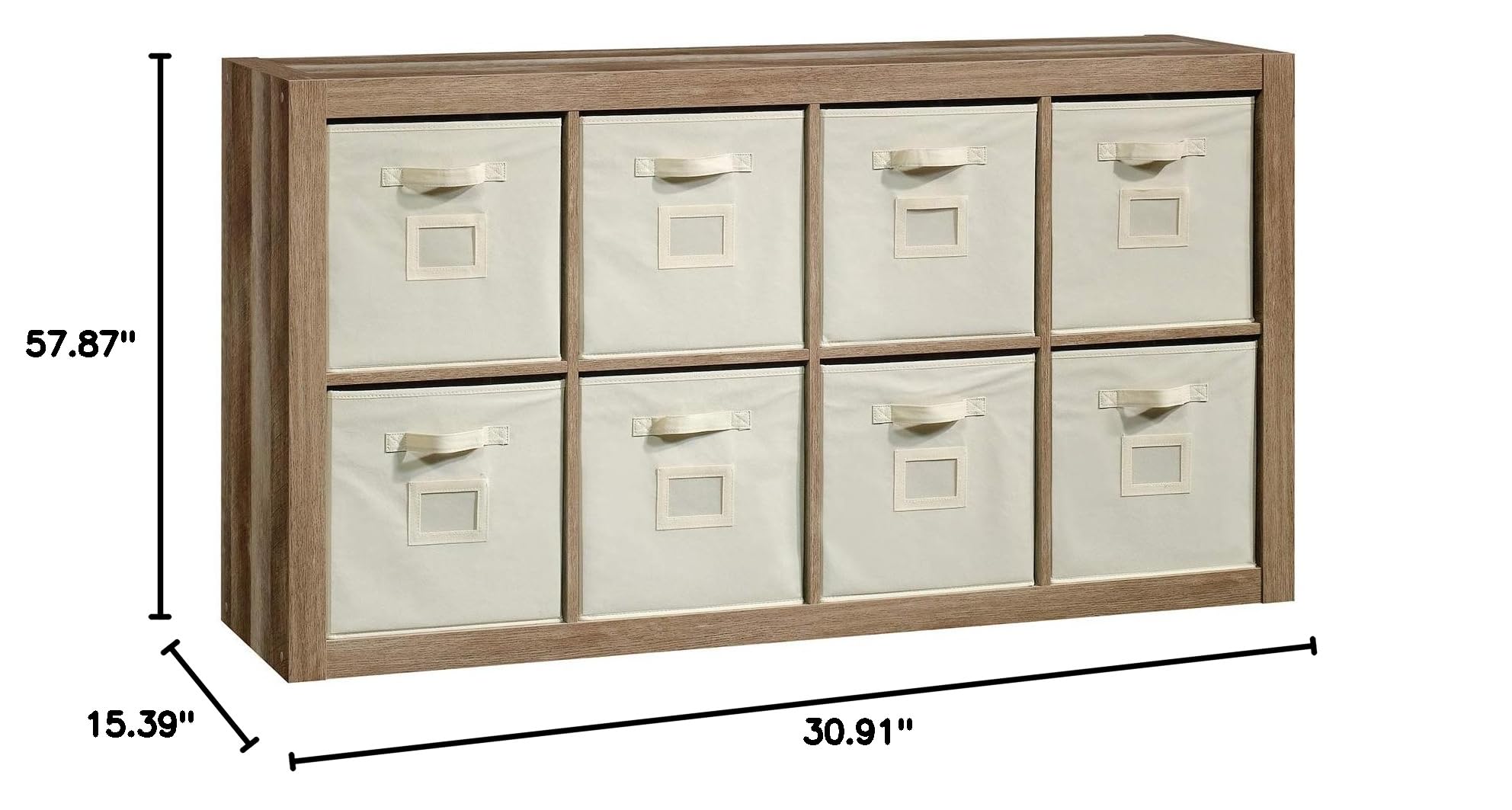 Sauder Stow-Away 8-Cube Organizer - Versatile Storage Shelf for Home & Office - Cube Bookshelf with Lintel Oak Finish - Perfect for Living Room, Bedroom, or Kids Room Organization