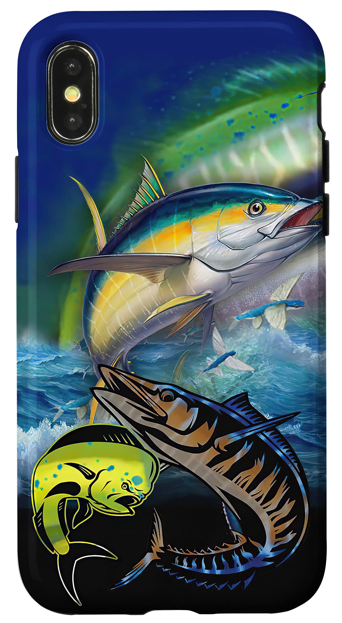 iPhone X/XS Custom Fishing Camo Case - Personalized Gift for Mahi-Mahi, Wahoo & Tuna Anglers | Perfect for Saltwater Fishing & Outdoor Adventures