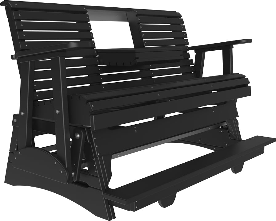 LuxCraft 5-Foot Plain Balcony Glider Chair - Outdoor Patio Swing for Relaxing on Porch, Deck or Garden (Weather-Resistant & Comfortable)