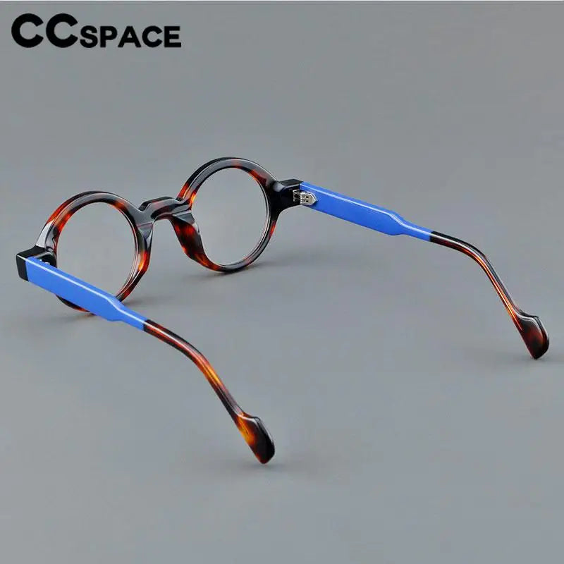 CCspace Unisex Full Rim Round Acetate Eyeglasses 57257 - Stylish Lightweight Frame for Men & Women - Perfect for Reading, Work, and Everyday Fashion