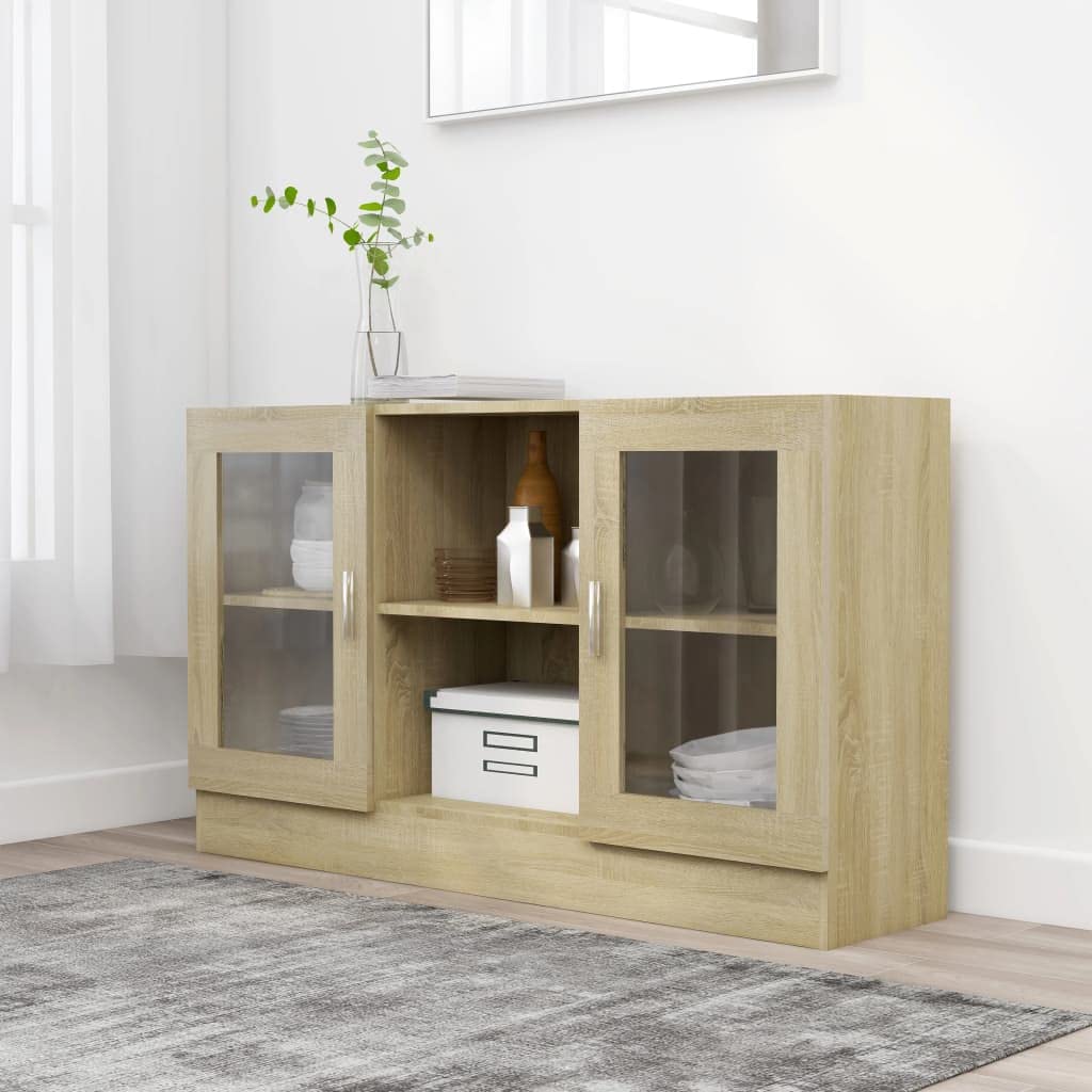 Sonoma Oak Floor Lockers & Decorative Cabinets - 47.2x12x27.6 Inches Chipboard Storage for Living Room, Bedroom, Home Office, Kitchen & Hallway - Perfect for Organizing Shoes, Books & Home Decor Accessories