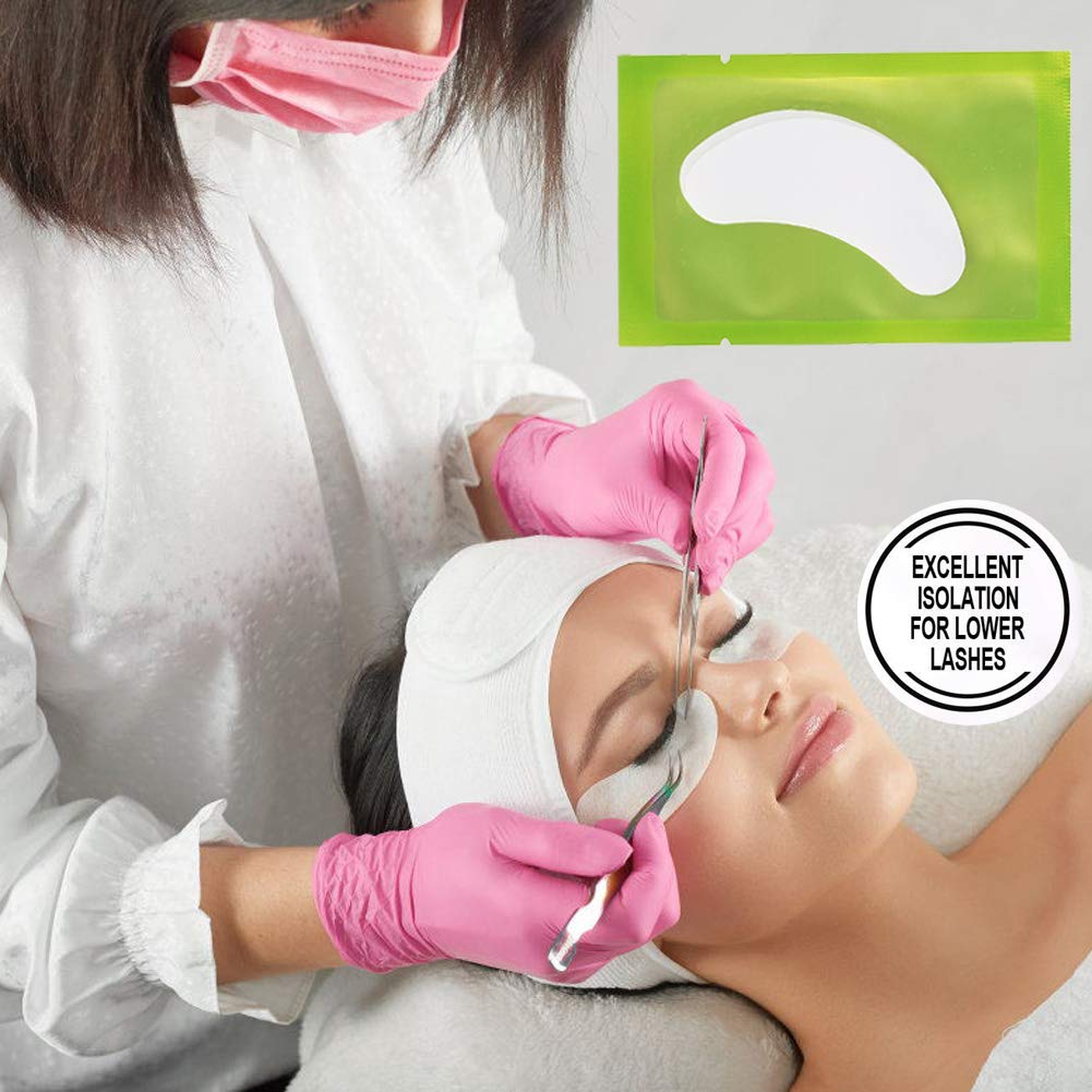 55 Pairs Hydrogel Under Eye Pads - Lint Free Eye Mask for Eyelash Extensions, Professional Adhesive Lash Beauty Tool (Green) | Perfect for Salon Use, Home Spa & DIY Lash Care