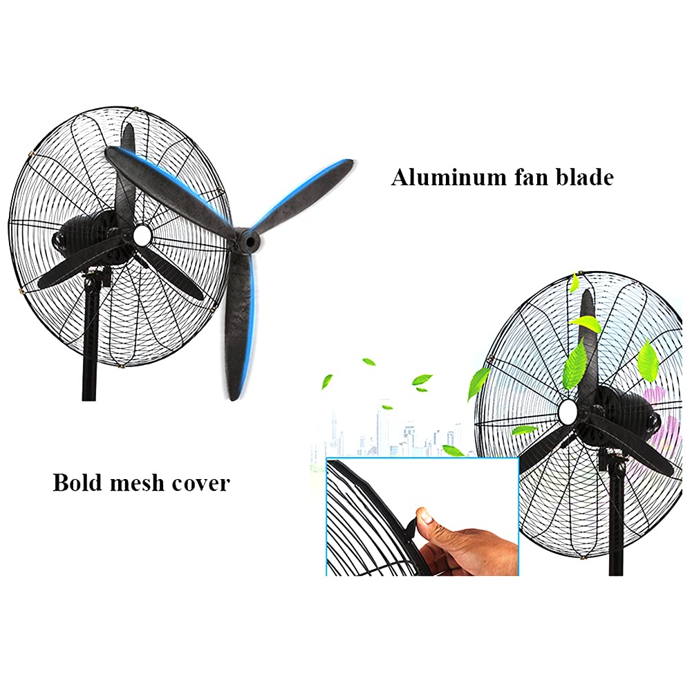 Powerful & Quiet Standing Oscillating Pedestal Fan with Copper Motor - 3 Speed Adjustable for Home, Office & Bedroom Cooling - Black (Ideal for Summer, Living Room, Workspace & Indoor Comfort)