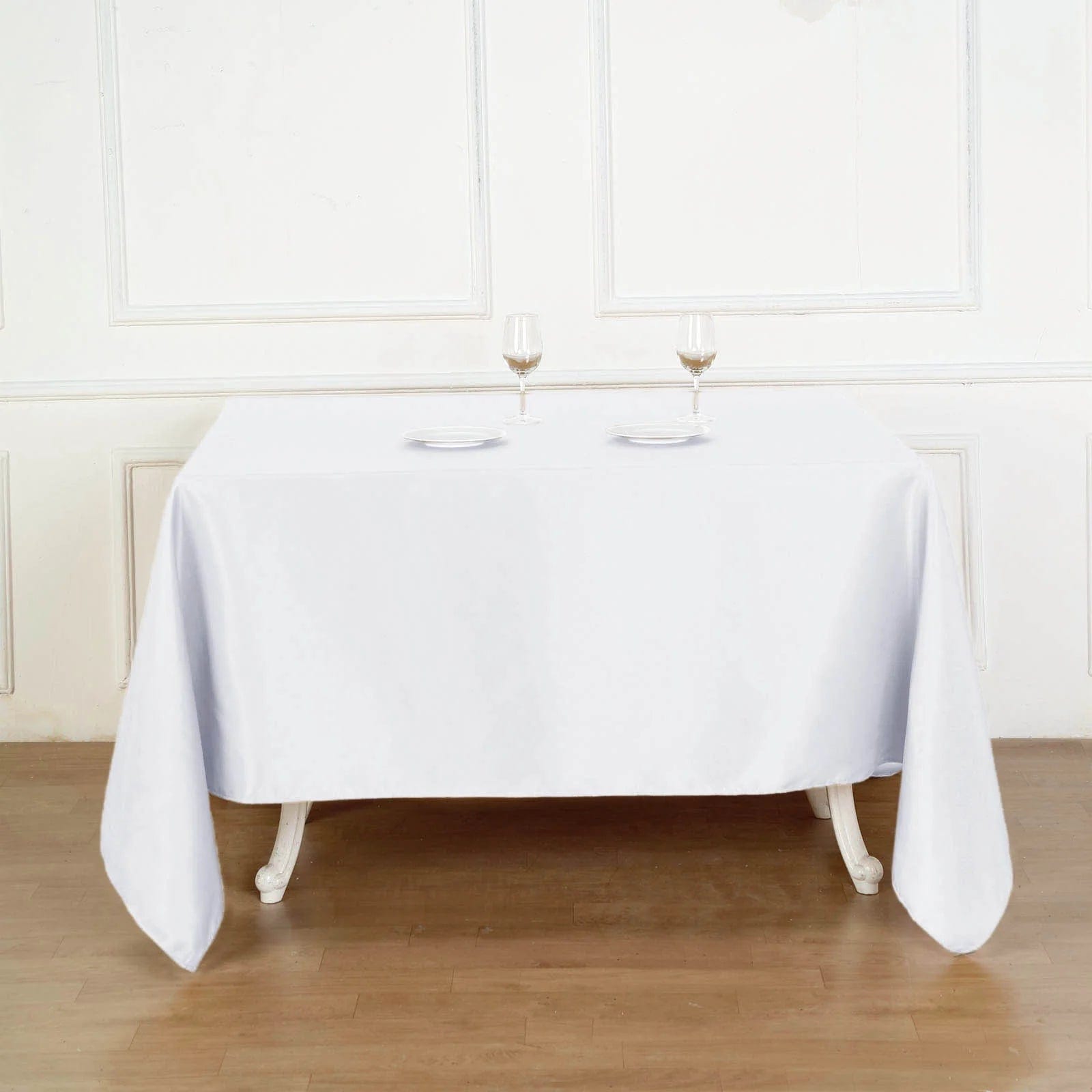 Premium 90 x 90 Inch Polyester Square Tablecloth - Wrinkle & Stain Resistant - Perfect for Dining Tables, Parties, Weddings & Outdoor Events