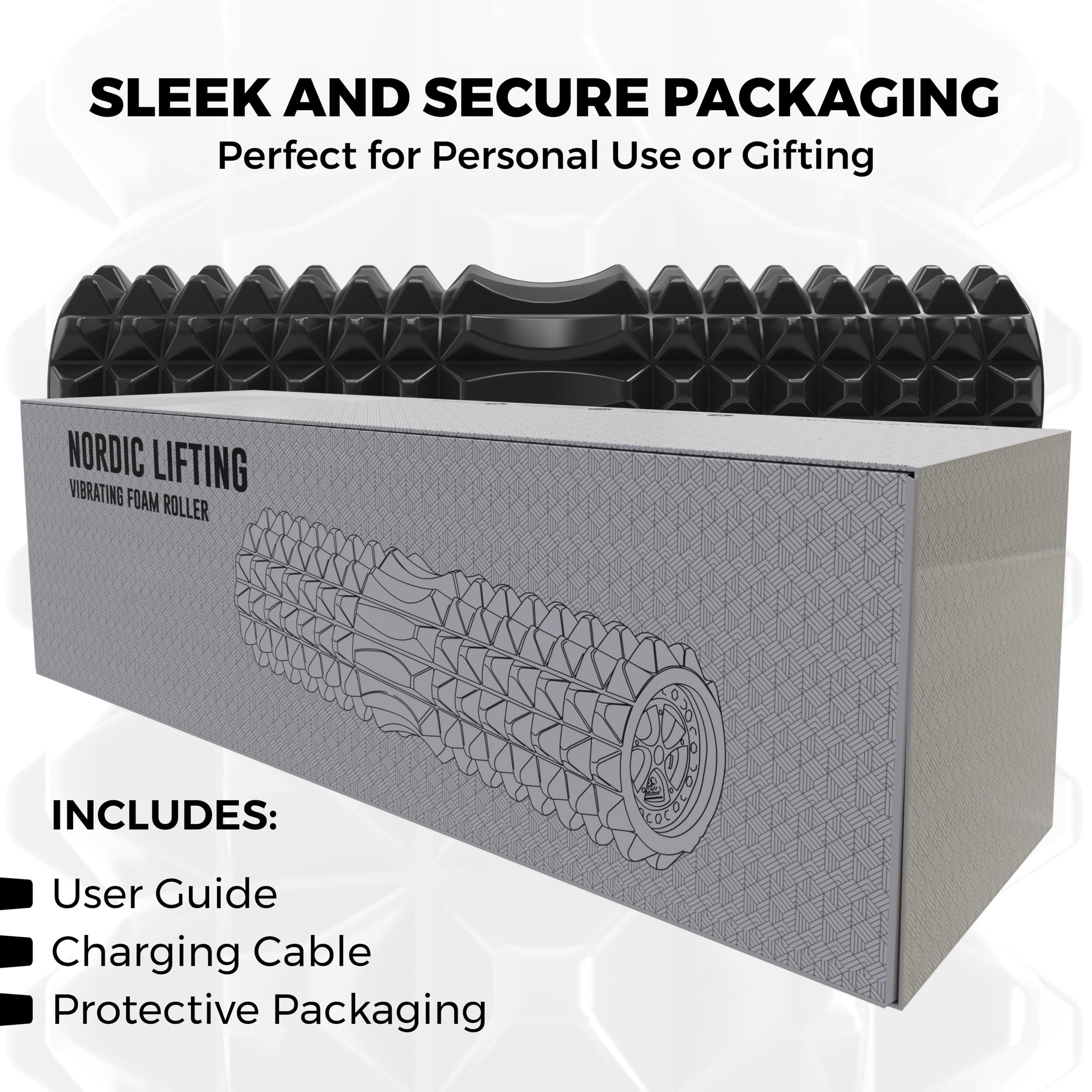 Vibrating Foam Roller for Muscle Recovery & Pain Relief - Ergonomic Massage Roller for Fitness, Yoga, Physical Therapy - Perfect for Post-Workout Recovery & Home Gym Use - by Nordic Lifting