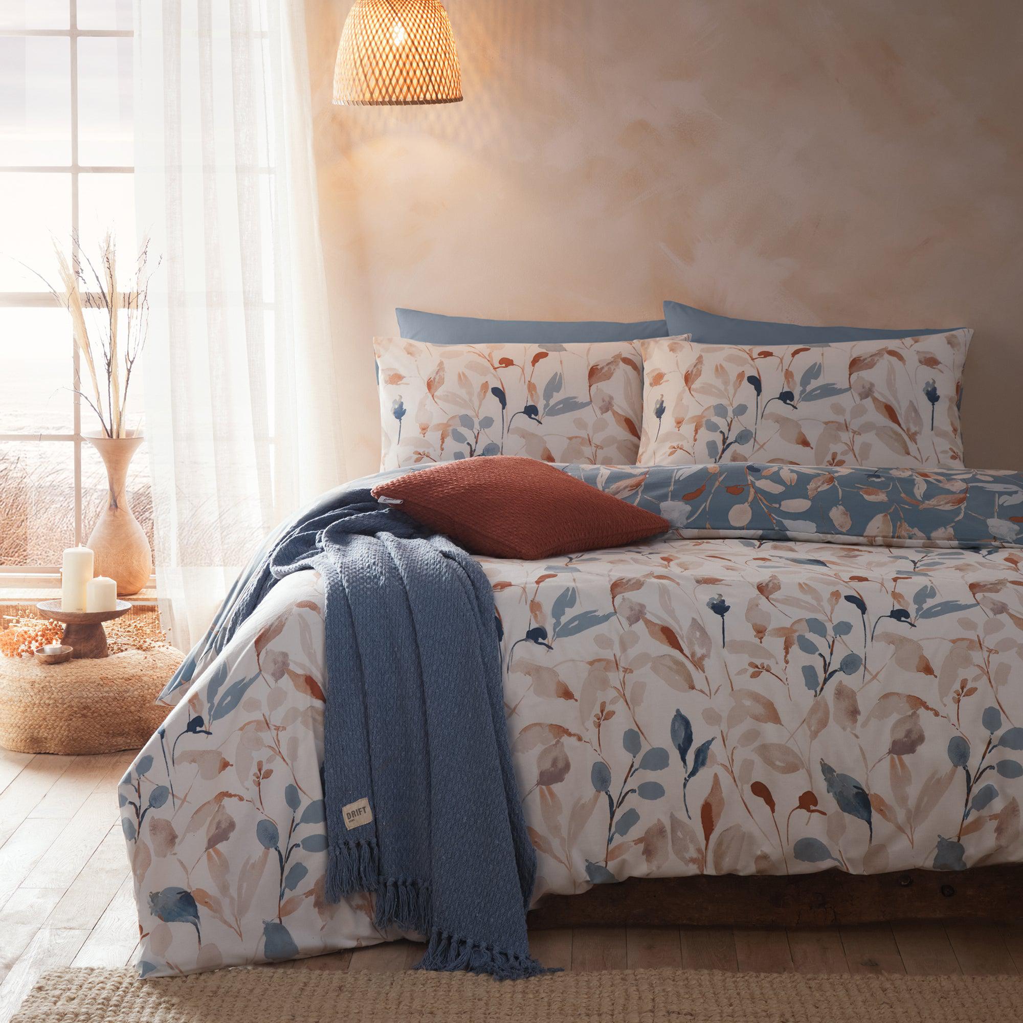 Drift Home Anya Duvet Cover Set - Soft Blue Luxury Bedding, King/Queen Size, 3-Piece Set - Perfect for Master Bedroom, Guest Room & Cozy Home Decor