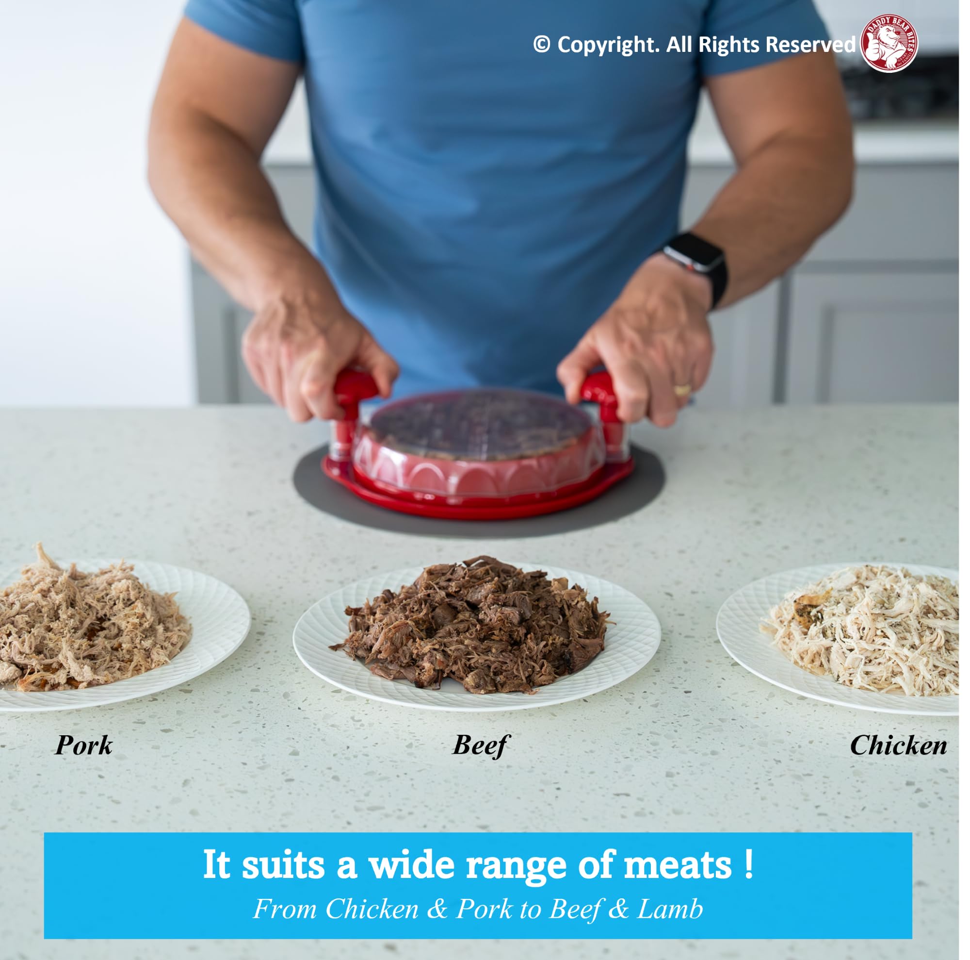 Premium Meat Shredder Tool Set - Heavy Duty Chicken Shredder with Grill Attachment, Cleaning Brush, Non-Slip Mat & Cheese Grater - Perfect for Pulled Pork, Chicken, Beef & Vegetables - Ideal for BBQ, Meal Prep & Home Cooking