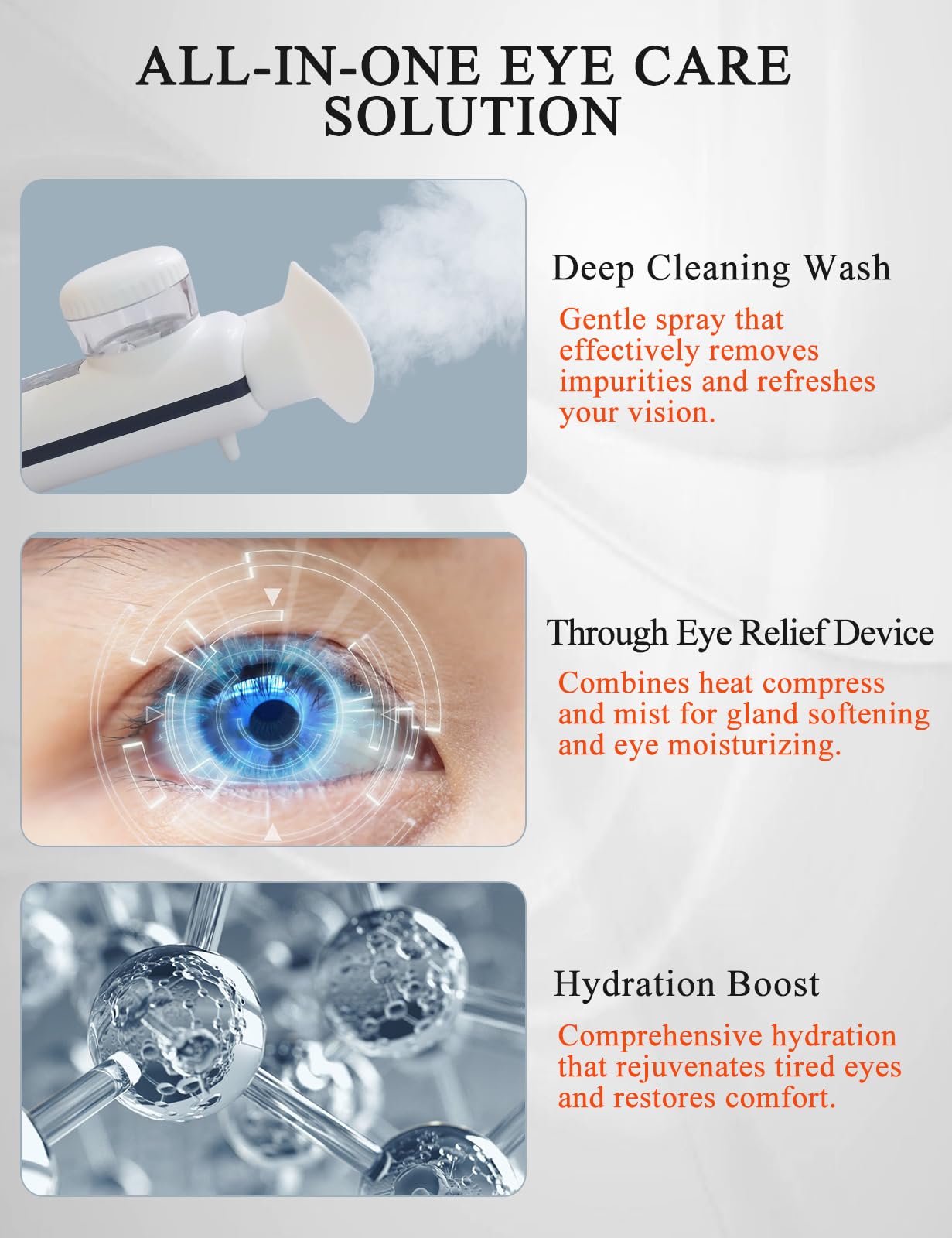 Rechargeable USB Heated Eye Massager - Portable Nano Steam Moisturizer for Dry Eyes & Stye Relief, Warm Compress Electric Eye Mask for Home, Office & Travel Use - Off White | Perfect for Stress Relief & Eye Care Routine