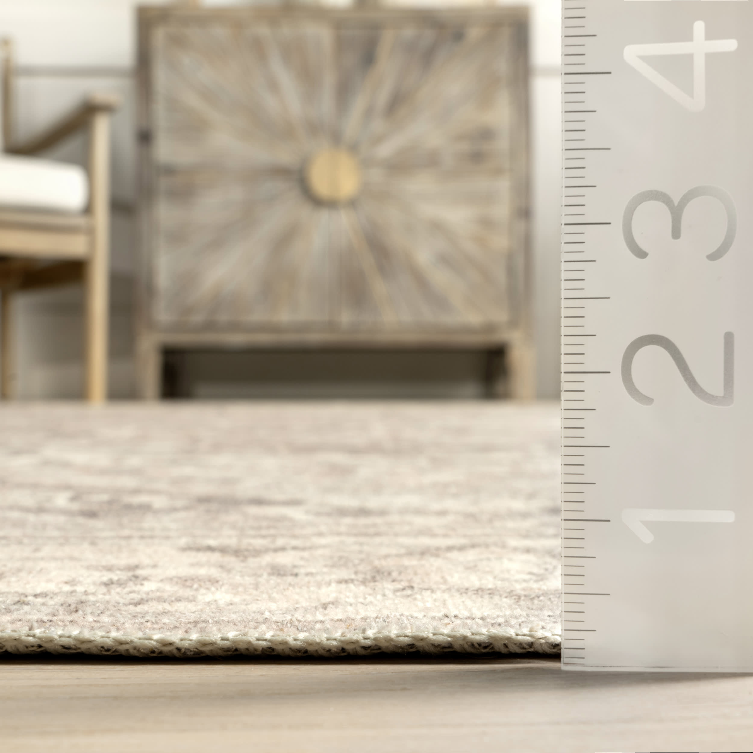 Atrium Medallion Washable Rug - Grey | Stylish & Durable Indoor/Outdoor Rug for Living Room, Bedroom, or Patio