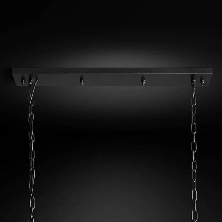1920s Art Deco Single Rectangular Chandelier - 49W/60W Vintage Ceiling Light - Perfect for Dining Room, Living Room & Bedroom Lighting