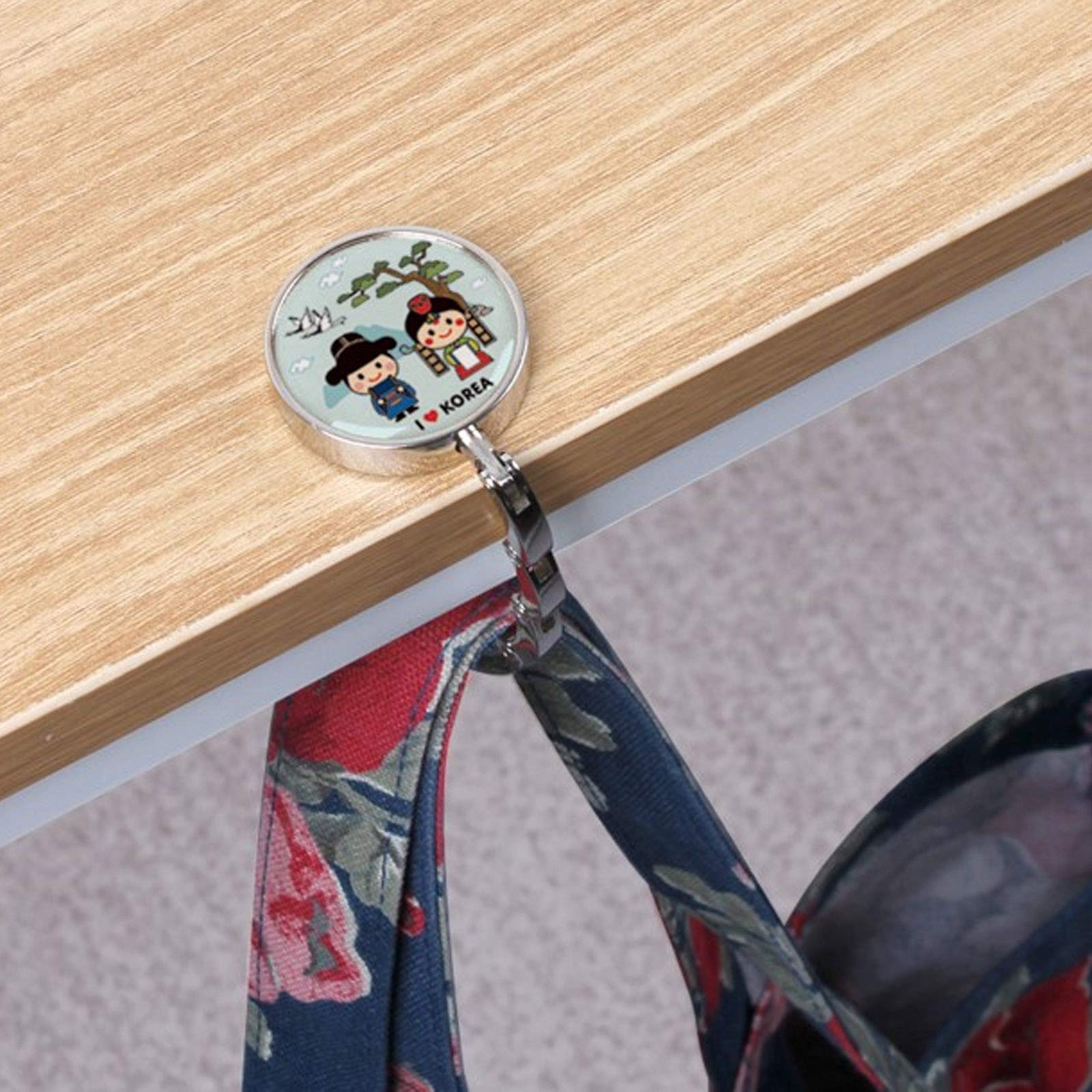 Foldable Purse Hook - Portable Handbag Hanger for Table, Korean Traditional Design - Perfect for Restaurants, Travel, and Home Storage (Newlyweds Gift Idea)