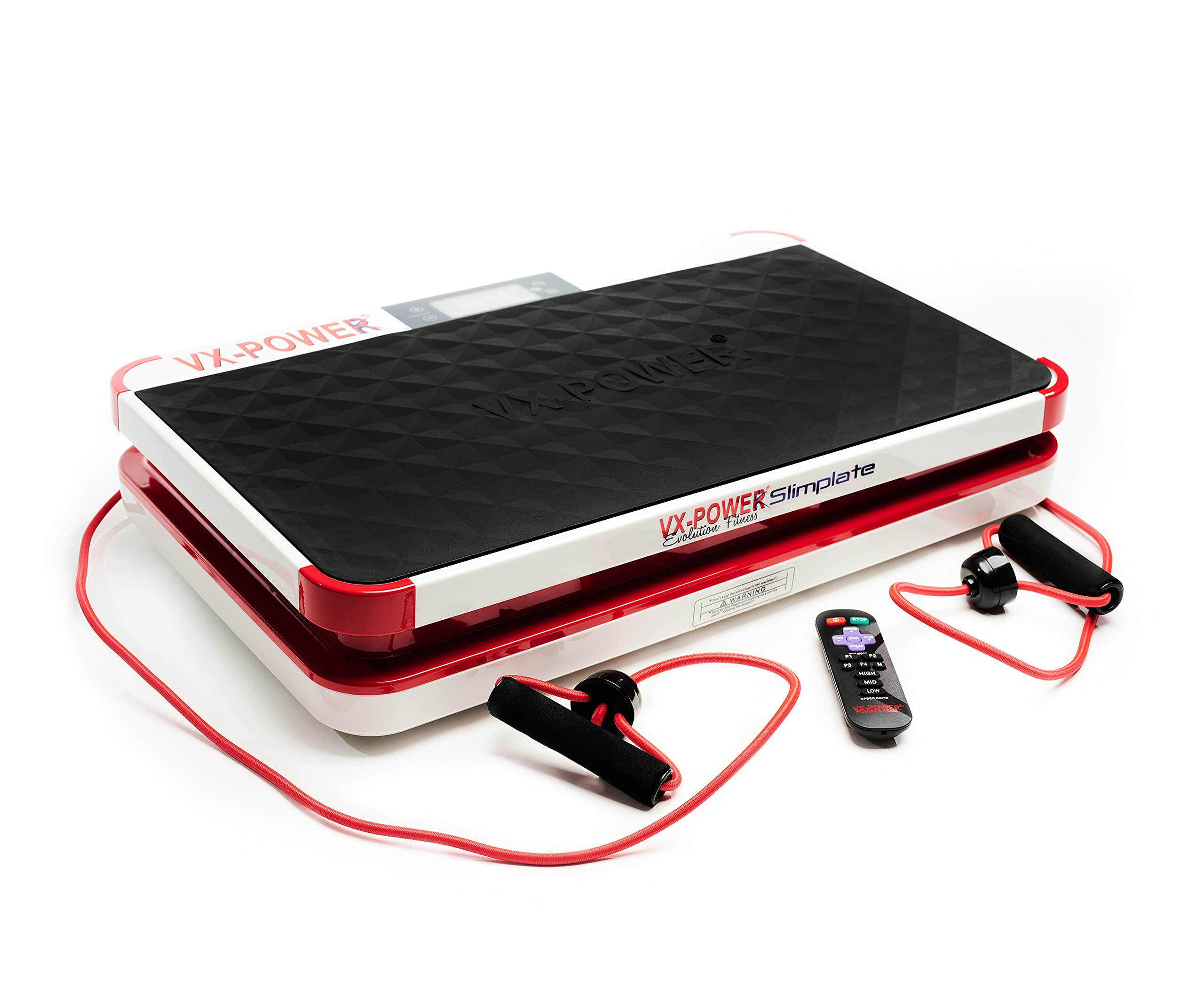 VX-Power Slimplate Digital Vibration Plate - Whole Body Oscillating Exercise Machine with Resistance Bands for Home Cardio, Weight Loss & Muscle Toning | Bluetooth Speakers | Perfect for Home Gym, Physical Therapy & Post-Workout Recovery