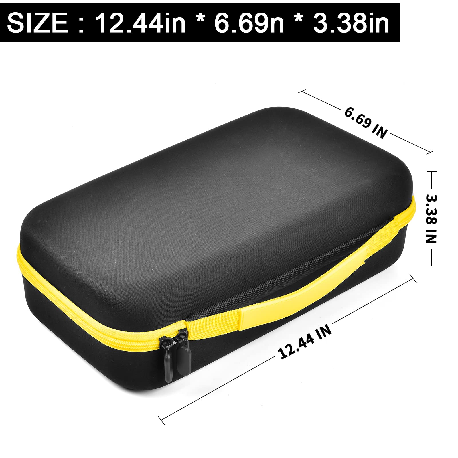 ANKHOH Durable Walkie Talkie Case Holder for 50 Channel GMRS Two-Way Radio - Hard Storage Carrying Box for Rechargeable Batteries, Charger & Headset (Yellow, Bag Only) - Perfect for Outdoor Adventures, Construction Sites & Emergency Communication