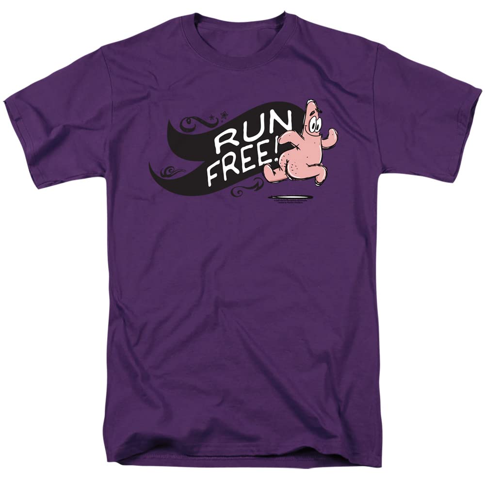 LOGOVISION Spongebob Run Free! Unisex Adult Graphic T-Shirt - Casual Wear for Men & Women, Cartoon Character Tee for Fans, Gifts, and Everyday Outfits