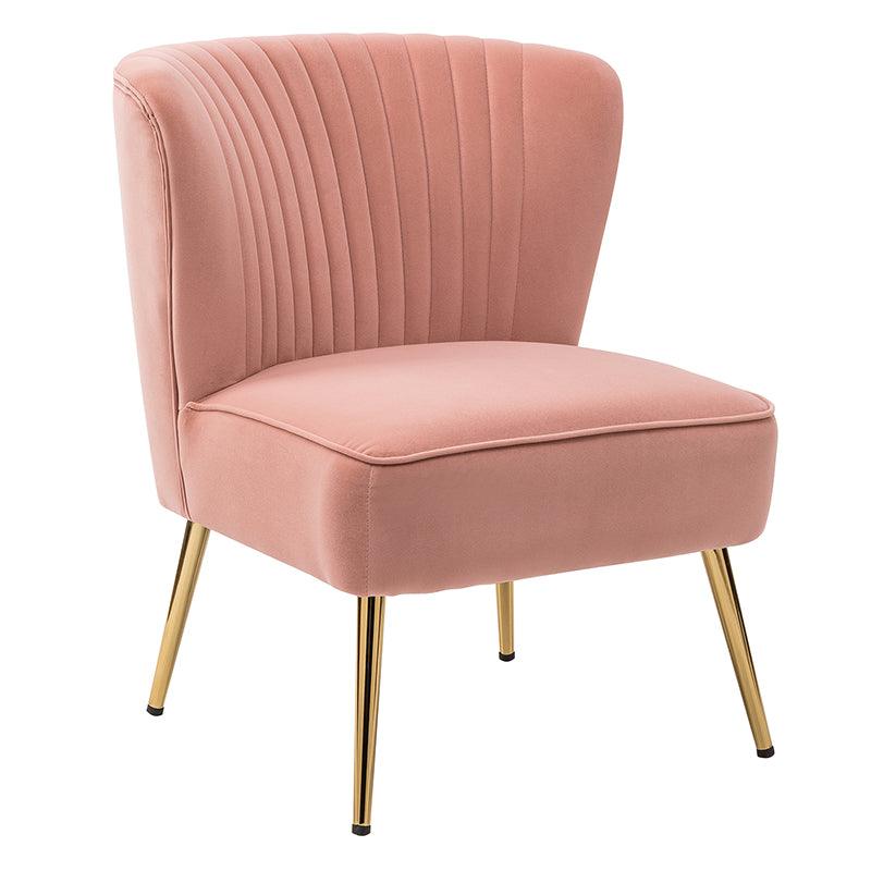 Lola Velvet Side Chair - Modern Upholstered Accent Chair for Living Room, Bedroom & Office - Soft Velvet Fabric with Sturdy Wooden Legs - Perfect for Dining, Lounge & Home Decor