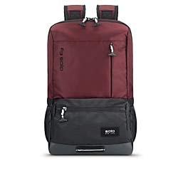 Solo New York Draft Slim Backpack - Burgundy Laptop Backpack for Men & Women, Lightweight Business Travel & College Commuter Backpack with USB Charging Port