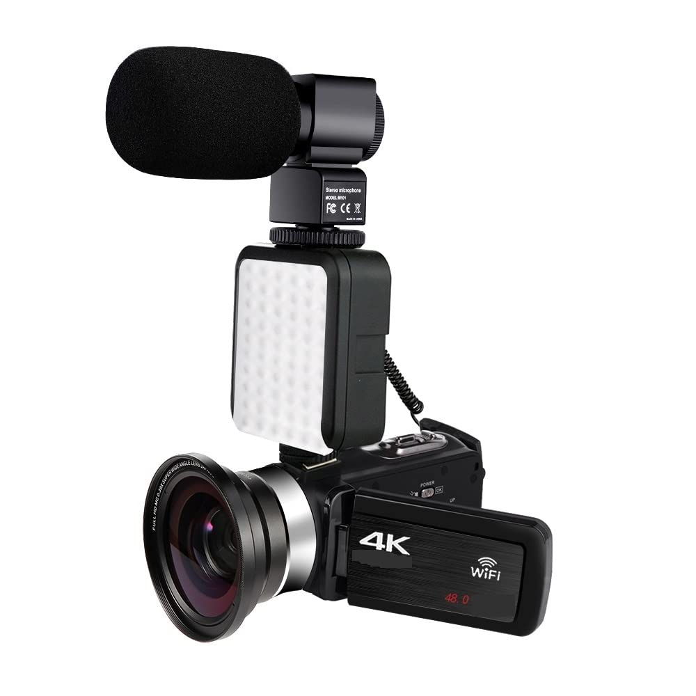 BODORME 4K UHD Digital Video Camera with Rotating LCD Touch Screen - 18X Zoom, 48MP, 64GB SD Card Included - Perfect for Vlogging, Live Streaming & YouTube Content Creation (Model NA-U600-LT)