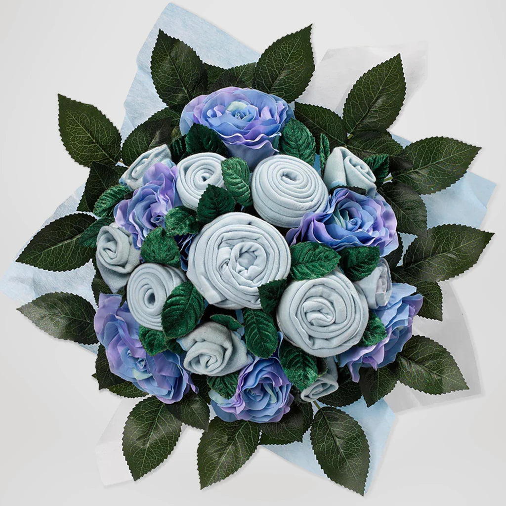 Luxury Rose Baby Clothes Bouquet Gift Set - Premium Newborn Outfit & Floral Arrangement - Perfect for Baby Showers, Christenings & Photo Props - SKU: LBG1046