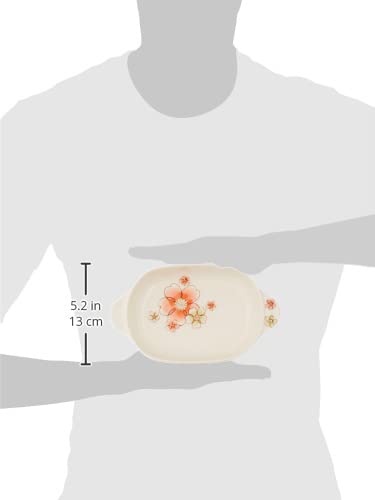 Banko Ware 14624 Japanese Oven & Microwave Safe Gratin Dish - 8.7 inch (22cm) Orange Cherry Ceramic Baking Dish for Lasagna, Casseroles & Desserts - Made in Japan