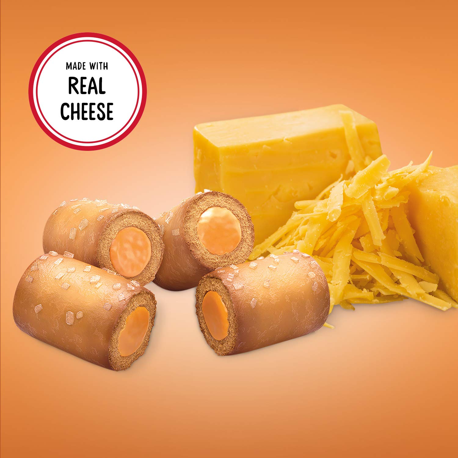 Crunchy Cheddar Cheese Pretzel Baked Snacks | 6.3-Ounce Resealable Bag | Perfect for School Lunches, Office Snacks & Road Trips