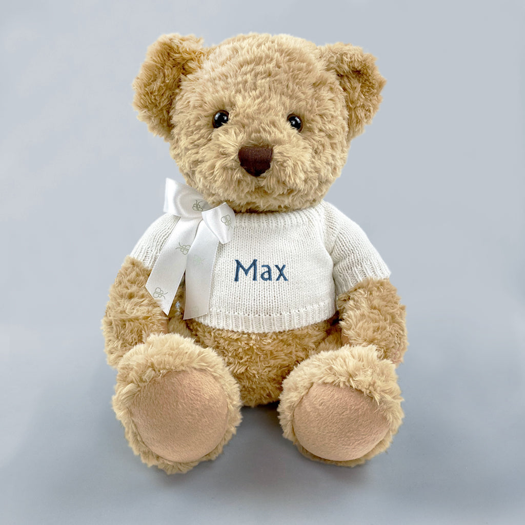 Personalized Bernard Bear Plush Toy - Blue Stuffed Animal for Kids, Gifts & Nursery Decor | Perfect for Birthdays, Baby Showers & Cuddling