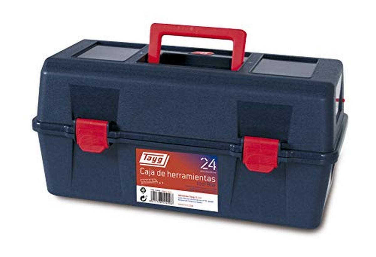 No Toolbox 24/400 x 206 x 188 mm - Portable Plastic Storage Organizer for Tools, DIY Supplies & Crafts - Perfect for Garage, Workshop, Home & Office Organization