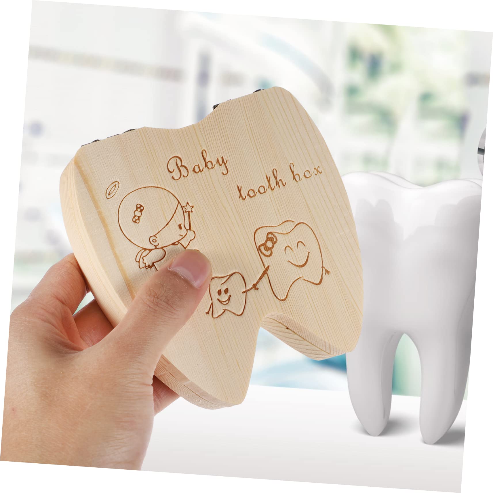 HEMOTON Portable Teeth Storage Box - Wooden Keepsake Organizer for Kids, Baby Teeth Saver & Pill Box - Perfect for Baby Teeth Collection, Travel & Memory Preservation