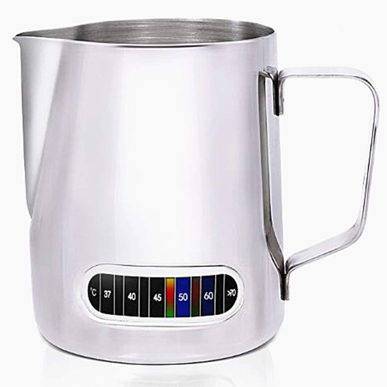 Stainless Steel Milk Frothing Pitcher 20 oz (600 ml) with Built-in Thermometer - Perfect for Latte Art, Espresso, and Coffee Creamer - Ideal for Home Baristas & Coffee Shops