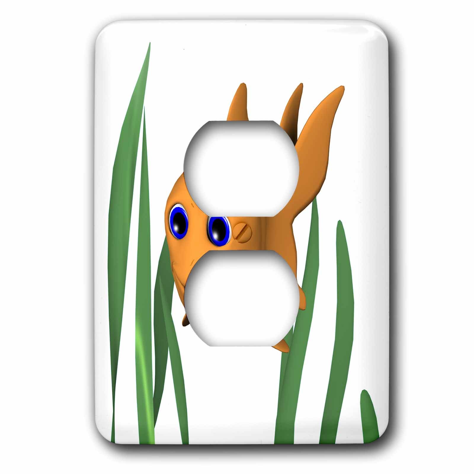 3dRose lsp_179996_6 Cartoon Goldfish Outlet Cover - Childproof Electrical Safety Plug Protector for Home & Nursery Decor