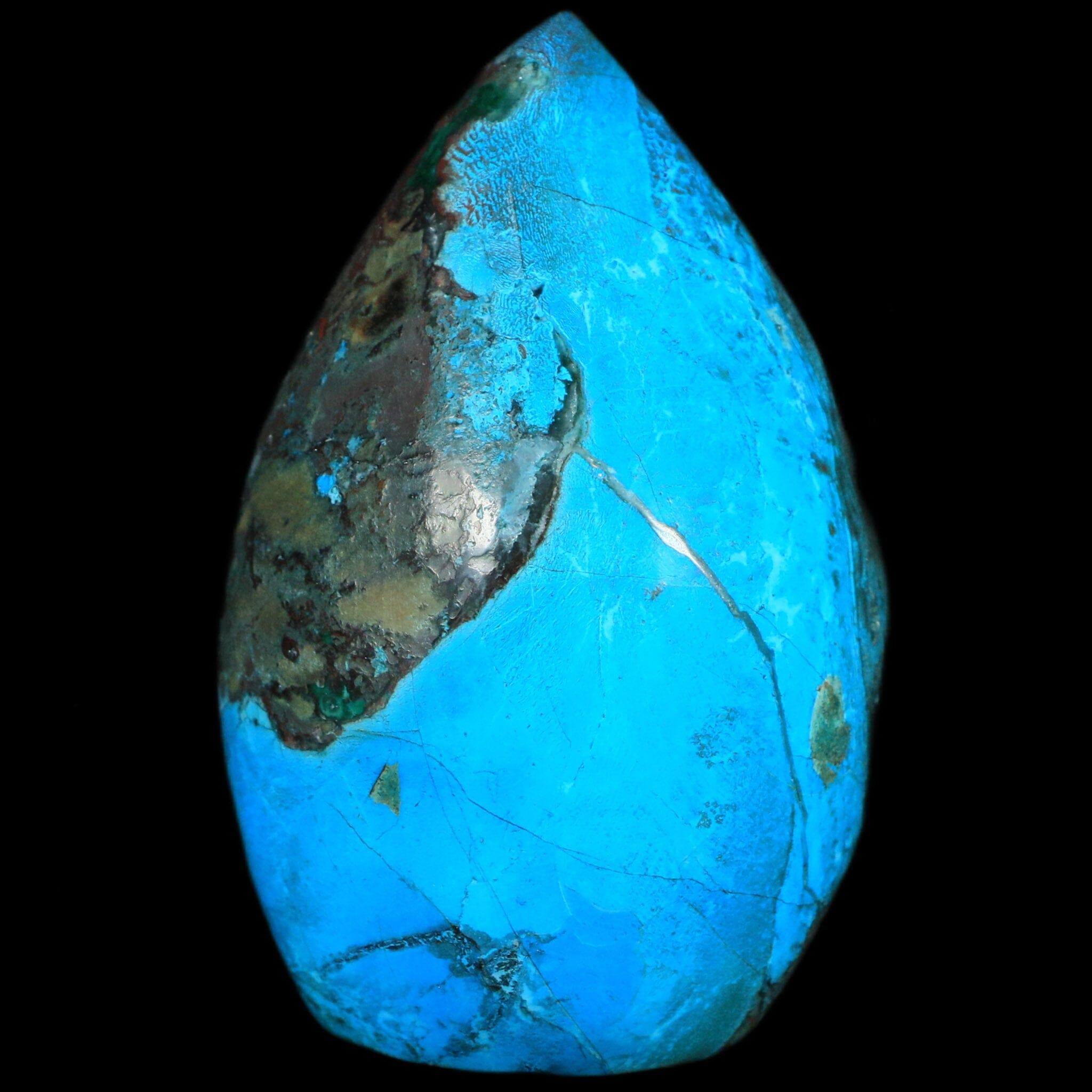 Natural Chrysocolla Polished Free Form Stone - Blue & Teal Healing Crystal from Peru - Perfect for Meditation, Home Decor & Energy Healing