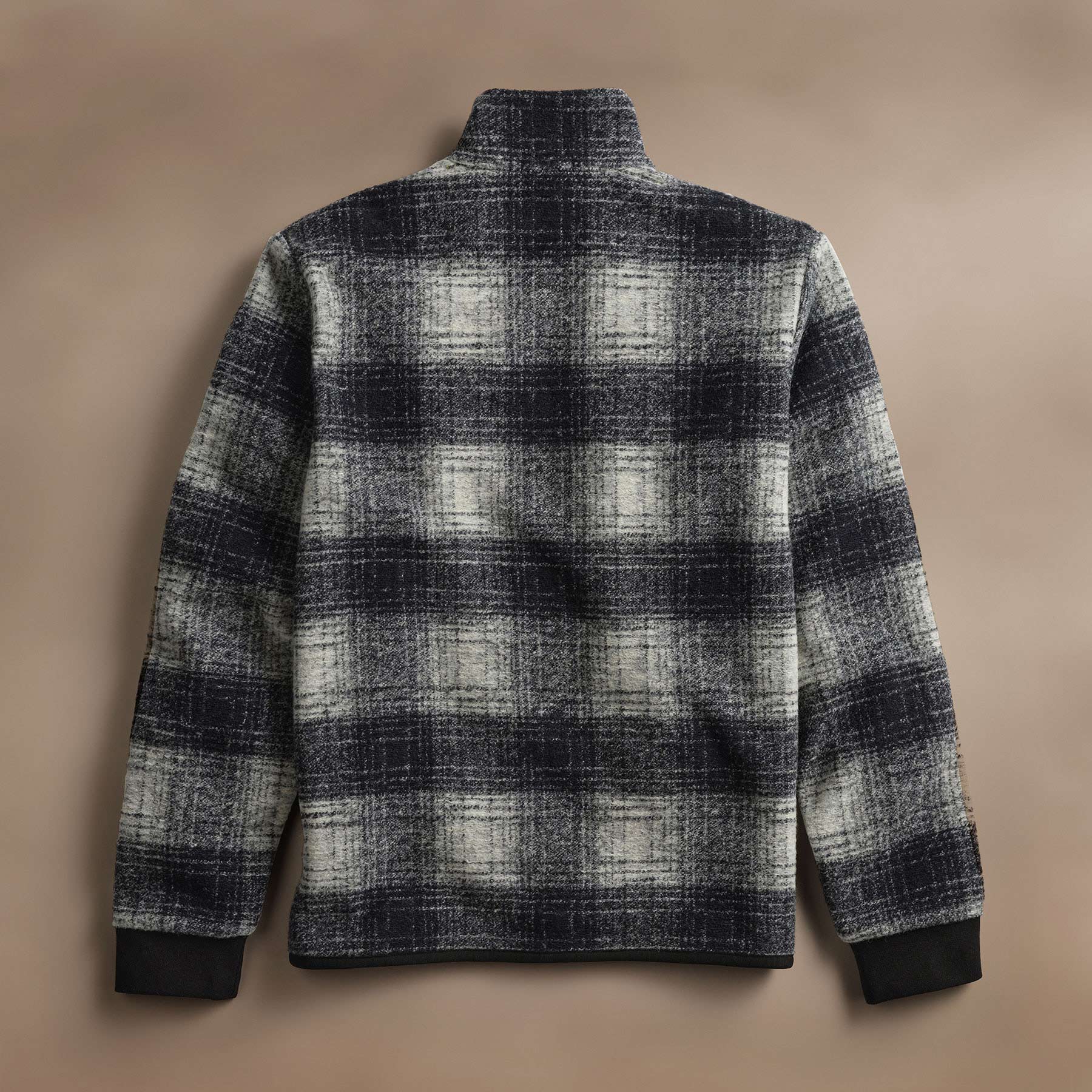 Brushed Plaid Techno Wool Jacket for Men & Women - Navy/White - Warm Winter Coat for Outdoor Activities & Casual Wear