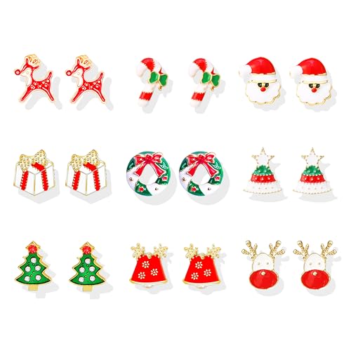 A4：9 pairs christmas earrings