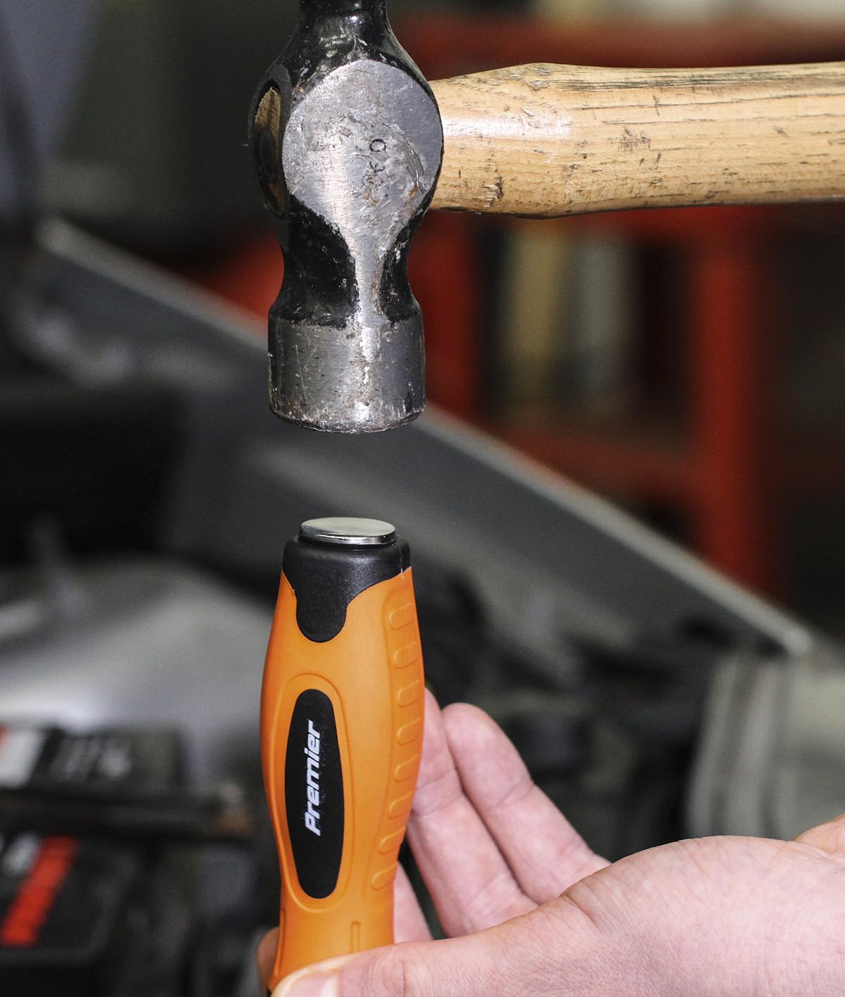 Sealey HV004 8-Piece Hammer-Thru Screwdriver Set with High-Visibility Orange Handles - Perfect for DIY, Construction, and Automotive Repair